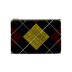 Modern Yellow Golden Plaid Cosmetic Bag (medium) by ConteMonfrey