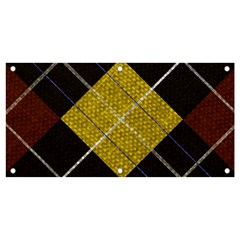 Modern Yellow golden Plaid Banner and Sign 4  x 2 