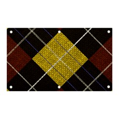 Modern Yellow golden Plaid Banner and Sign 5  x 3 