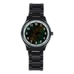 Background Pattern Texture Design Stainless Steel Round Watch