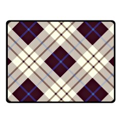 Blue, Purple And White Diagonal Plaids Double Sided Fleece Blanket (small)  by ConteMonfrey