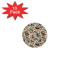 Wallpaper Floral Pattern 1  Mini Buttons (10 Pack)  by Ravend