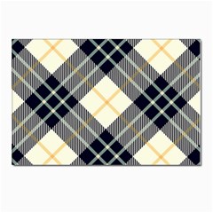 Black, Yellow And White Diagonal Plaids Postcard 4 x 6  (pkg Of 10) by ConteMonfrey