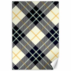 Black, Yellow And White Diagonal Plaids Canvas 12  X 18  by ConteMonfrey