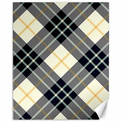 Black, Yellow And White Diagonal Plaids Canvas 16  X 20  by ConteMonfrey