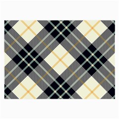 Black, Yellow And White Diagonal Plaids Large Glasses Cloth by ConteMonfrey