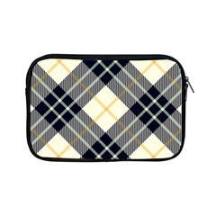 Black, Yellow And White Diagonal Plaids Apple Ipad Mini Zipper Cases by ConteMonfrey