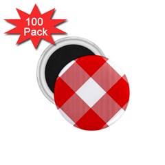 Red And White Diagonal Plaids 1 75  Magnets (100 Pack)  by ConteMonfrey