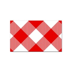 Red And White Diagonal Plaids Sticker (rectangular) by ConteMonfrey