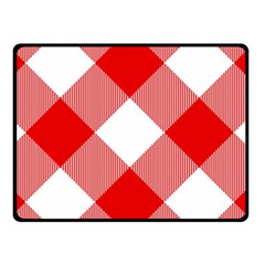 Red And White Diagonal Plaids Double Sided Fleece Blanket (small)  by ConteMonfrey
