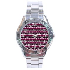 Background Geometric Pattern Orb Pattern Stainless Steel Analogue Watch