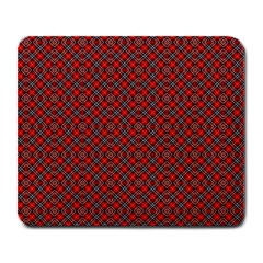 Red Diagonal Plaids Large Mousepad by ConteMonfrey