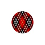 Black, red, white diagonal plaids Golf Ball Marker Front