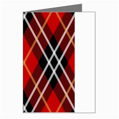 Black, Red, White Diagonal Plaids Greeting Card by ConteMonfrey