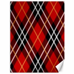 Black, Red, White Diagonal Plaids Canvas 36  X 48  by ConteMonfrey