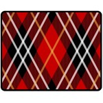 Black, red, white diagonal plaids Double Sided Fleece Blanket (Medium)  58.8 x47.4  Blanket Front