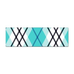 Ice blue diagonal plaids Sticker Bumper (100 pack)