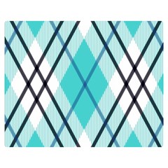 Ice Blue Diagonal Plaids Double Sided Flano Blanket (medium)  by ConteMonfrey