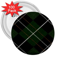 Modern Green Plaid 3  Buttons (100 Pack)  by ConteMonfrey