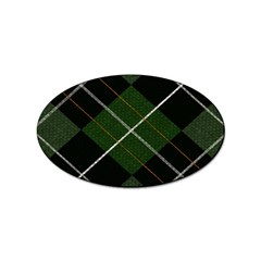 Modern Green Plaid Sticker (oval) by ConteMonfrey