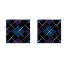 Modern Blue Plaid Cufflinks (square) by ConteMonfrey