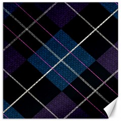 Modern Blue Plaid Canvas 16  X 16  by ConteMonfrey