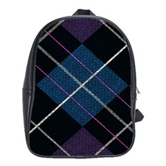 Modern Blue Plaid School Bag (xl) by ConteMonfrey