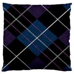 Modern Blue Plaid Standard Flano Cushion Case (one Side)