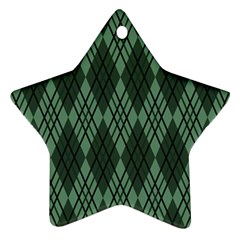 Dark Green Multi Colors Plaid  Star Ornament (two Sides) by ConteMonfrey