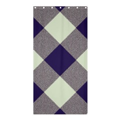 Dark Blue And White Diagonal Plaids Shower Curtain 36  X 72  (stall)  by ConteMonfrey