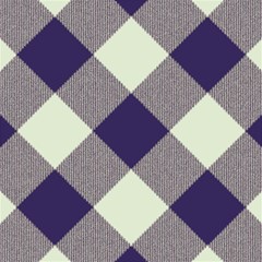 Dark Blue And White Diagonal Plaids Play Mat (square) by ConteMonfrey