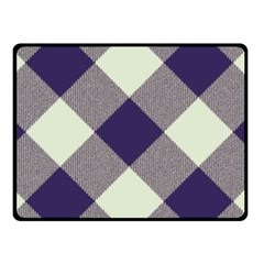 Dark Blue And White Diagonal Plaids Double Sided Fleece Blanket (small)  by ConteMonfrey