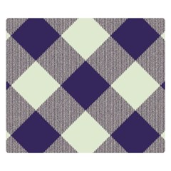 Dark Blue And White Diagonal Plaids Double Sided Flano Blanket (small)  by ConteMonfrey