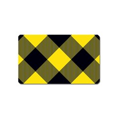 Dark Yellow Diagonal Plaids Magnet (name Card) by ConteMonfrey