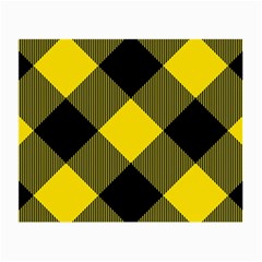 Dark Yellow Diagonal Plaids Small Glasses Cloth by ConteMonfrey