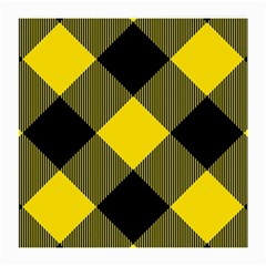 Dark Yellow Diagonal Plaids Medium Glasses Cloth by ConteMonfrey