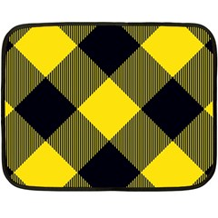 Dark Yellow Diagonal Plaids Fleece Blanket (mini) by ConteMonfrey