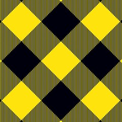 Dark Yellow Diagonal Plaids Play Mat (square)