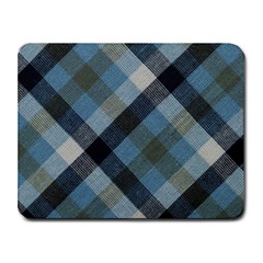 Black And Blue Iced Plaids  Small Mousepad by ConteMonfrey