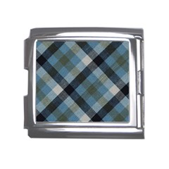 Black And Blue Iced Plaids  Mega Link Italian Charm (18mm)