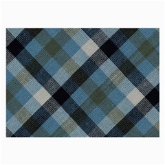 Black And Blue Iced Plaids  Large Glasses Cloth (2 Sides) by ConteMonfrey