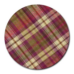 Beetle Juice Plaids  Round Mousepad by ConteMonfrey