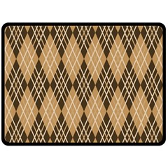 Coffee Diagonal Plaids Double Sided Fleece Blanket (large)  by ConteMonfrey