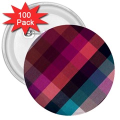 Multicolor Plaids 3  Buttons (100 Pack)  by ConteMonfrey