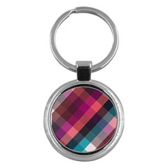 Multicolor Plaids Key Chain (round) by ConteMonfrey