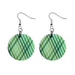 Menta Plaids Mini Button Earrings by ConteMonfrey