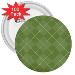 Discreet Green Tea Plaids 3  Buttons (100 Pack)  by ConteMonfrey