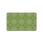 Discreet Green Tea Plaids Magnet (Name Card) Front