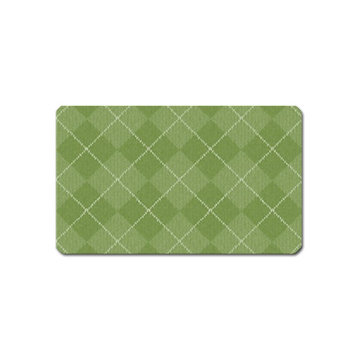 Discreet Green Tea Plaids Magnet (Name Card)