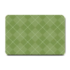 Discreet Green Tea Plaids Small Doormat by ConteMonfrey